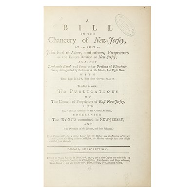 Lot 42 - [NEW JERSEY-BENJAMIN FRANKLIN IMPRINT] A bill...