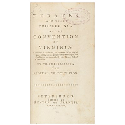 Lot 156 - [VIRGINIA] Debates and other proceedings of...