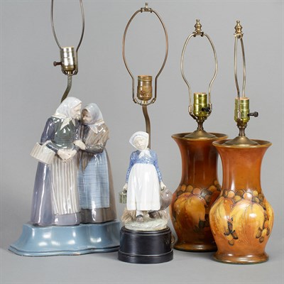 Lot 459 - Pair of Moorcraft Pottery Lamps; And Two Royal...