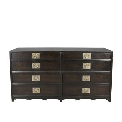 Lot 319 - Chinese Inspired Black Painted Wood Chest of...