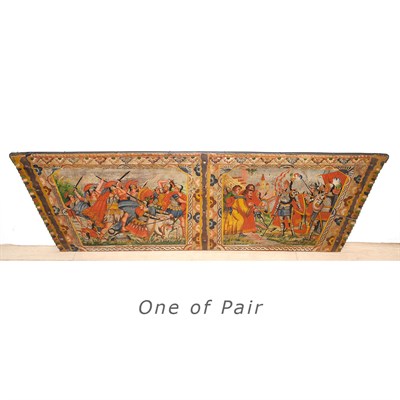 Lot 306 - Pair of Italian Polychrome Decorated Wood Cart...