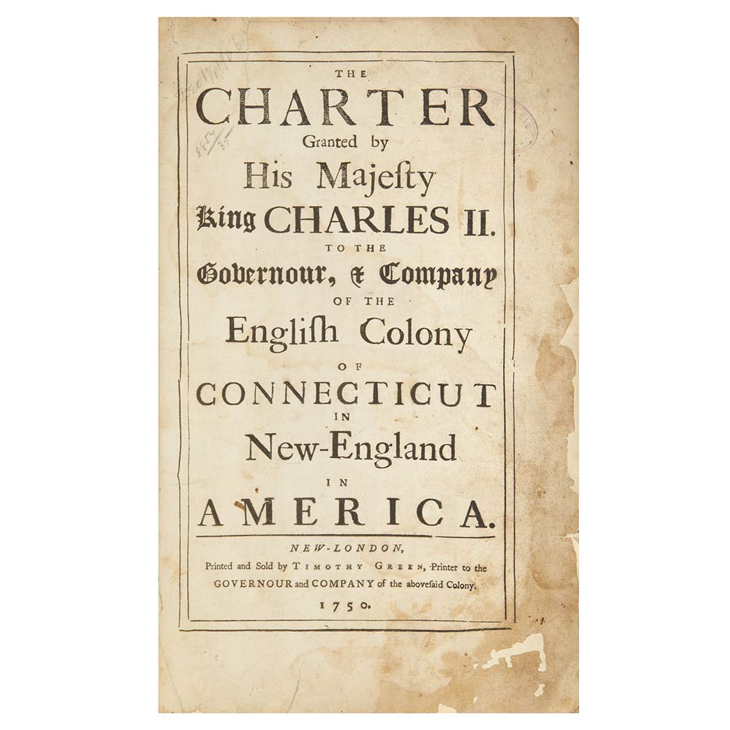 Lot 8 - [CONNECTICUT] The Charter Granted by His...
