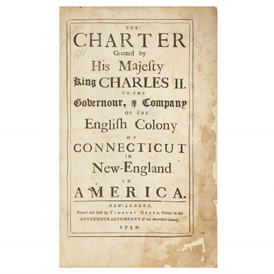 Lot 8 - [CONNECTICUT] The Charter Granted by His...