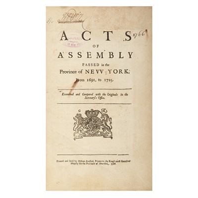 Lot 56 - [NEW YORK] Acts of Assembly passed in the...