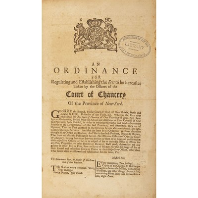 Lot 17 - [NEW YORK] Group of four ordinances printed by...