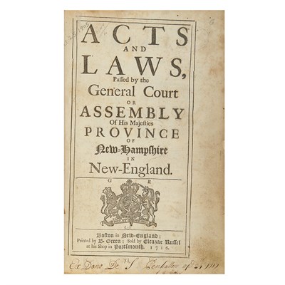 Lot 18 - [NEW HAMPSHIRE] Acts and laws, passed by the...