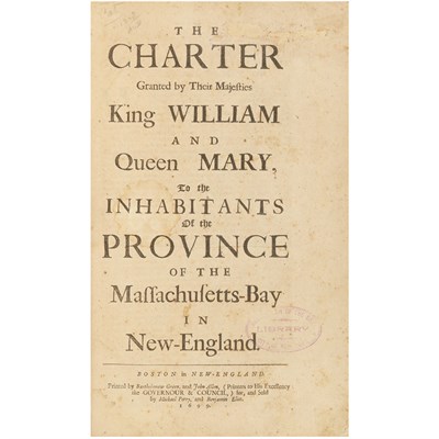 Lot 12 - [MASSACHUSETTS] The charter granted by Their...