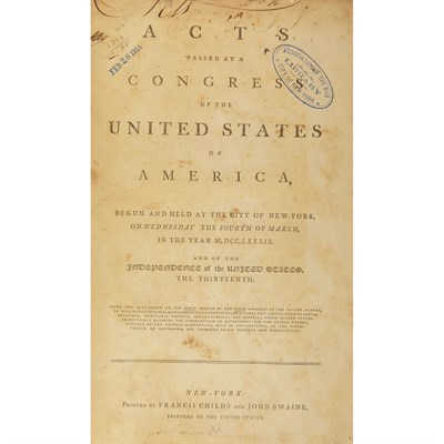 Lot 68 - [UNITED STATES - FIRST CONGRESS] Acts passed...