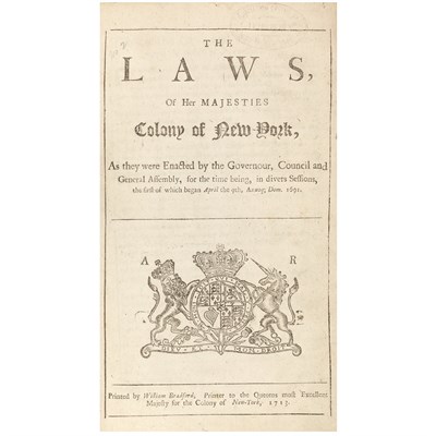 Lot 53 - [NEW YORK] The laws of His Majesties Colony of...