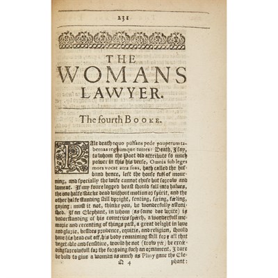 Lot 310 - [WOMEN'S LAW] EDGAR, THOMAS. The lawes...