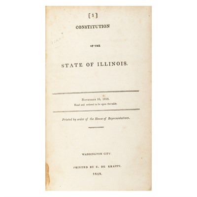 Lot 209 - [ILLINOIS] Constitution of the State of...
