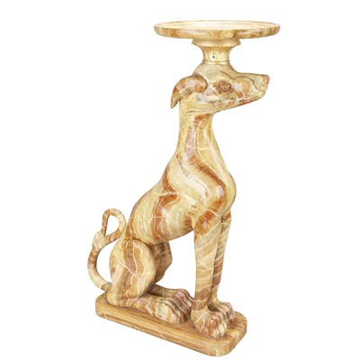 Lot 310 - Pair of Faux Onyx and Gold Painted Wood...