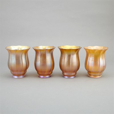 Lot 349 - Set of Four Quezal Art Glass Shades Circa 1923...