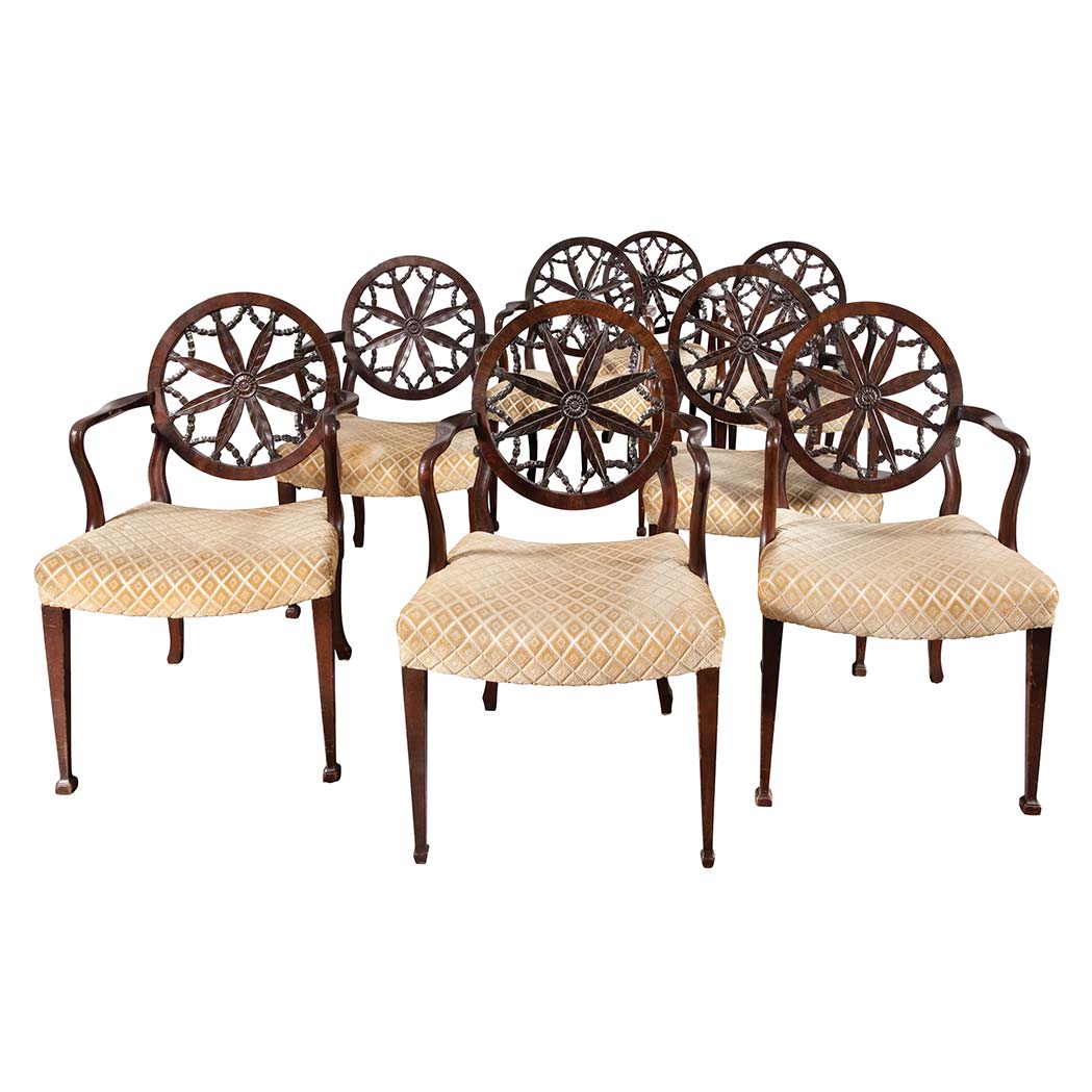 Lot 239 - Set of Eight George III Mahogany Open...