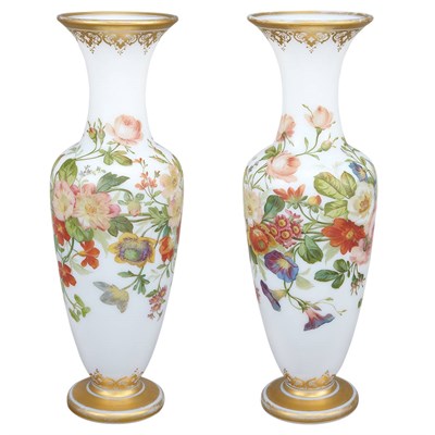 Lot 506 - Pair of French Gilt and Hand-Painted White...