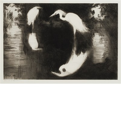 Lot 13 - Frank Weston Benson (1862-1951) DARK POOL...