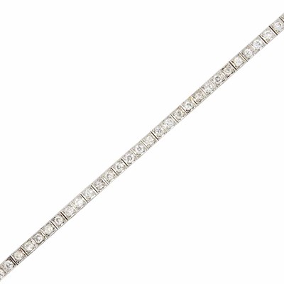 Lot 482 - Platinum and Diamond Straightline Bracelet