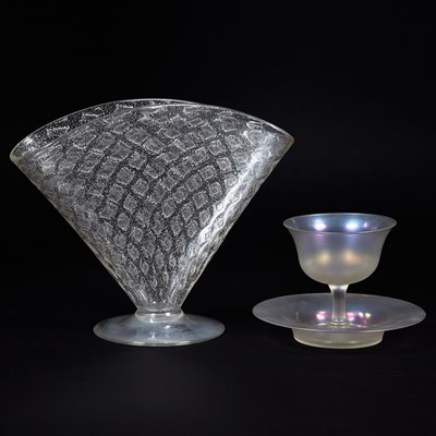 Lot 354 - Two Carder Steuben Glass Table Articles Circa...