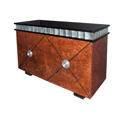 Lot 276A - Burl-Wood and Lacquered Wood Two-Door Side...