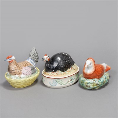 Lot 254 - Group of Pottery Bird-Form Covered Tureens...