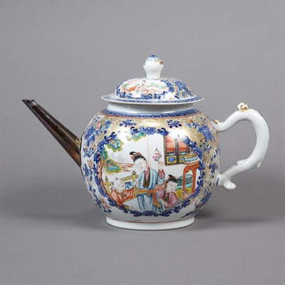 Lot 225 - Chinese Export Famille Rose Porcelain Teapot...
