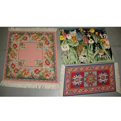 Lot 261 - Three Needlepoint Rugs Made by Norman E. Mack,...