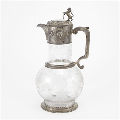 Lot 254 - Victorian Sterling Silver Mounted Etched Glass...