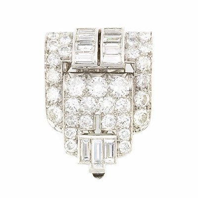 Lot 122 - Art Deco Platinum and Diamond Clip, France