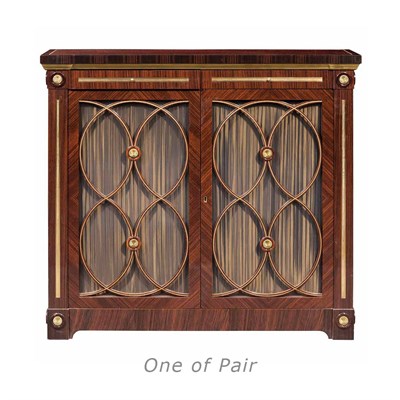 Lot 619 - Pair of Empire Style Brass Mounted Rosewood...