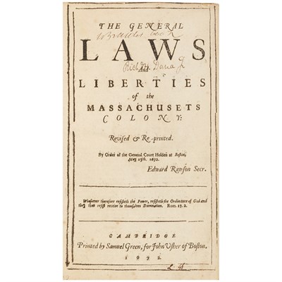 Lot 9 - [MASSACHUSETTS] The General Laws and Liberties...