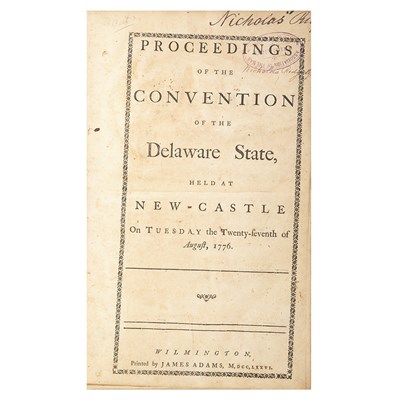 Lot 97 - [DELAWARE] Proceedings of the Convention of...