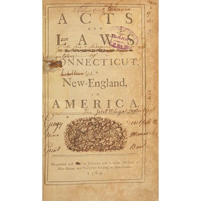 Lot 9 - [CONNECTICUT] Acts and laws of His Majesty's...