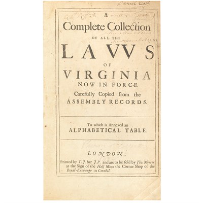 Lot 2 - [VIRGINIA] A complete collection of all the...