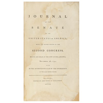 Lot 169 - [UNITED STATES-SECOND CONGRESS] Journal of the...
