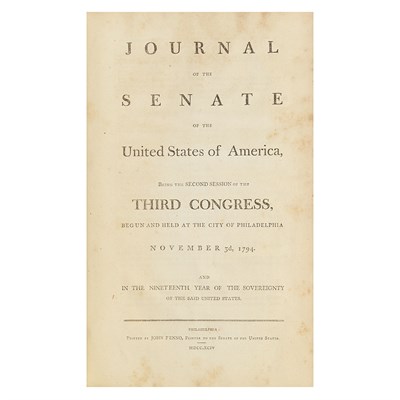 Lot 170 - [UNITED STATES-THIRD CONGRESS] Journal of the...