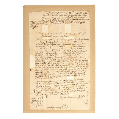 Lot 28 - SHERMAN, ROGER Autograph document signed as...