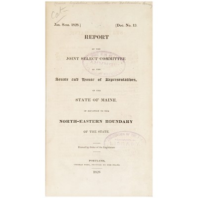 Lot 191 - [MAINE] [State of Maine. Jan. Sess. 1828. Doc....