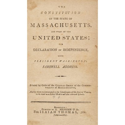 Lot 26 - [MASSACHUSETTS - FEDERAL] The Constitution of...