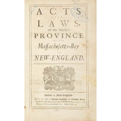 Lot 16 - [MASSACHUSETTS] The charter granted by Their...