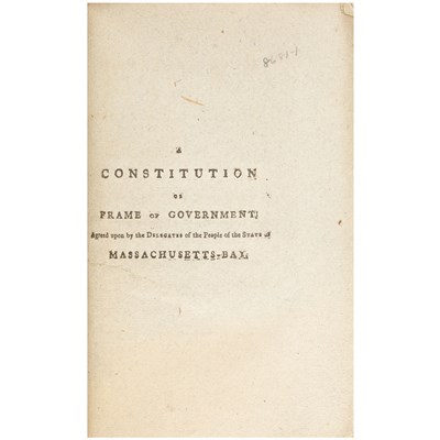 Lot 109 - [MASSACHUSETTS - ADAMS, JOHN] A Constitution...
