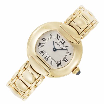 Lot 348 - Lady's Gold 'Tonneau' Wristwatch, Cartier