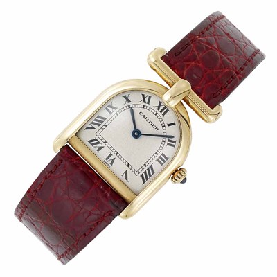 Lot 399 - Lady's Gold 'Calandre' Wristwatch, Cartier, Paris