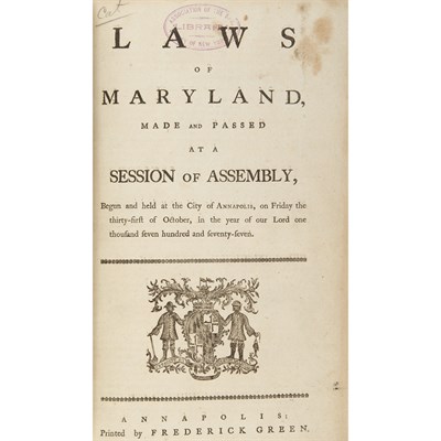 Lot 99 - [MARYLAND - REVOLUTION] Bound run of Maryland...