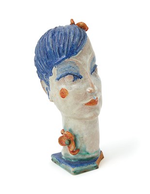 Lot 418 - Austrian Glazed Terra Cotta Head of a Woman...