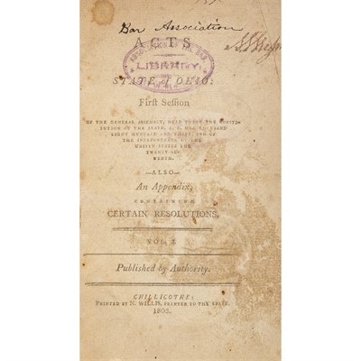 Lot 205 - [OHIO] A long run of the statute law of Ohio...