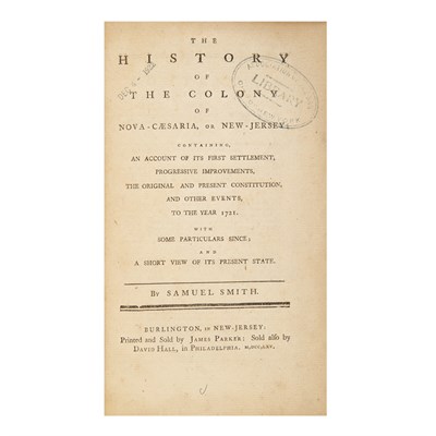 Lot 46 - [NEW JERSEY] SMITH, SAMUEL. The History of the...
