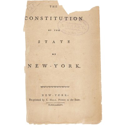 Lot 135 - [NEW YORK] The Constitution of the State of...