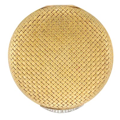 Lot 79 - Gold, Platinum and Diamond Compact, Van Cleef & Arpels