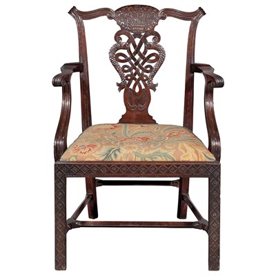 Lot 441 - Pair of George III Mahogany Open Armchairs...