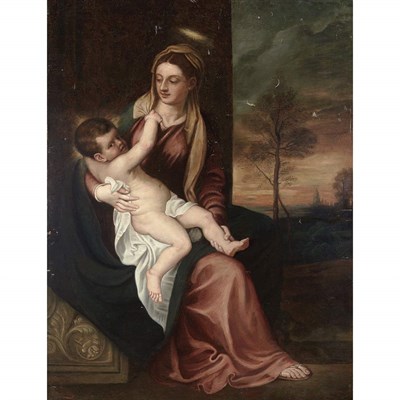 Lot 5 - Follower of Paolo Veronese Madonna and Child...